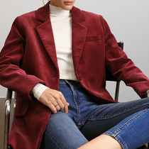 evewnag corduroy retro casual suit 2019 spring and autumn new two buttons womens suit jacket