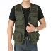 Mùa xuân và mùa thu trung niên nam denim vest đa túi cộng với phân bón để tăng vest vai vest nam ngoài trời vest vest Cao bồi