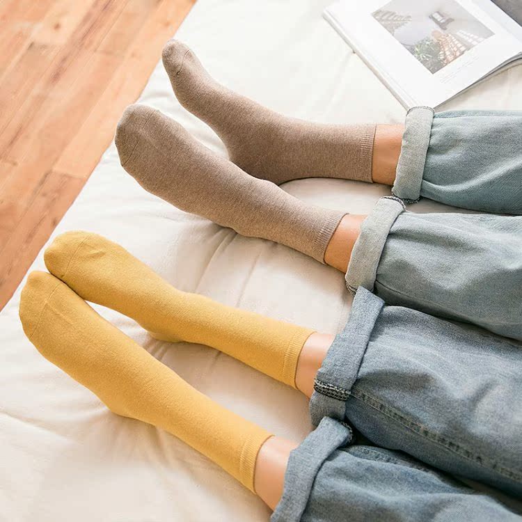 Vớ cotton nam vớ nữ vớ ống Phiên bản Hàn Quốc của gió trường bảy ngày vớ vớ đôi vớ mùa thu và mùa đông tất khử mùi