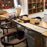 Столичный стол с твердым древесиной, столик, простой и современный длинно деревянный столик, журнал, большой доска большой стол большой класс, нерегулярный чайный стол