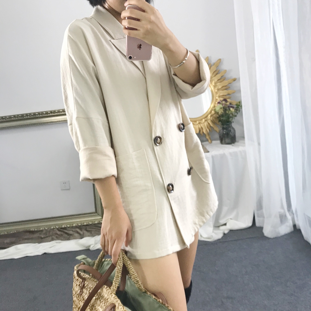 ZHANG HEIHEI * gạo đen và trắng ramie bông rộng và phù hợp với vải lanh thời trang nữ cao cấp
