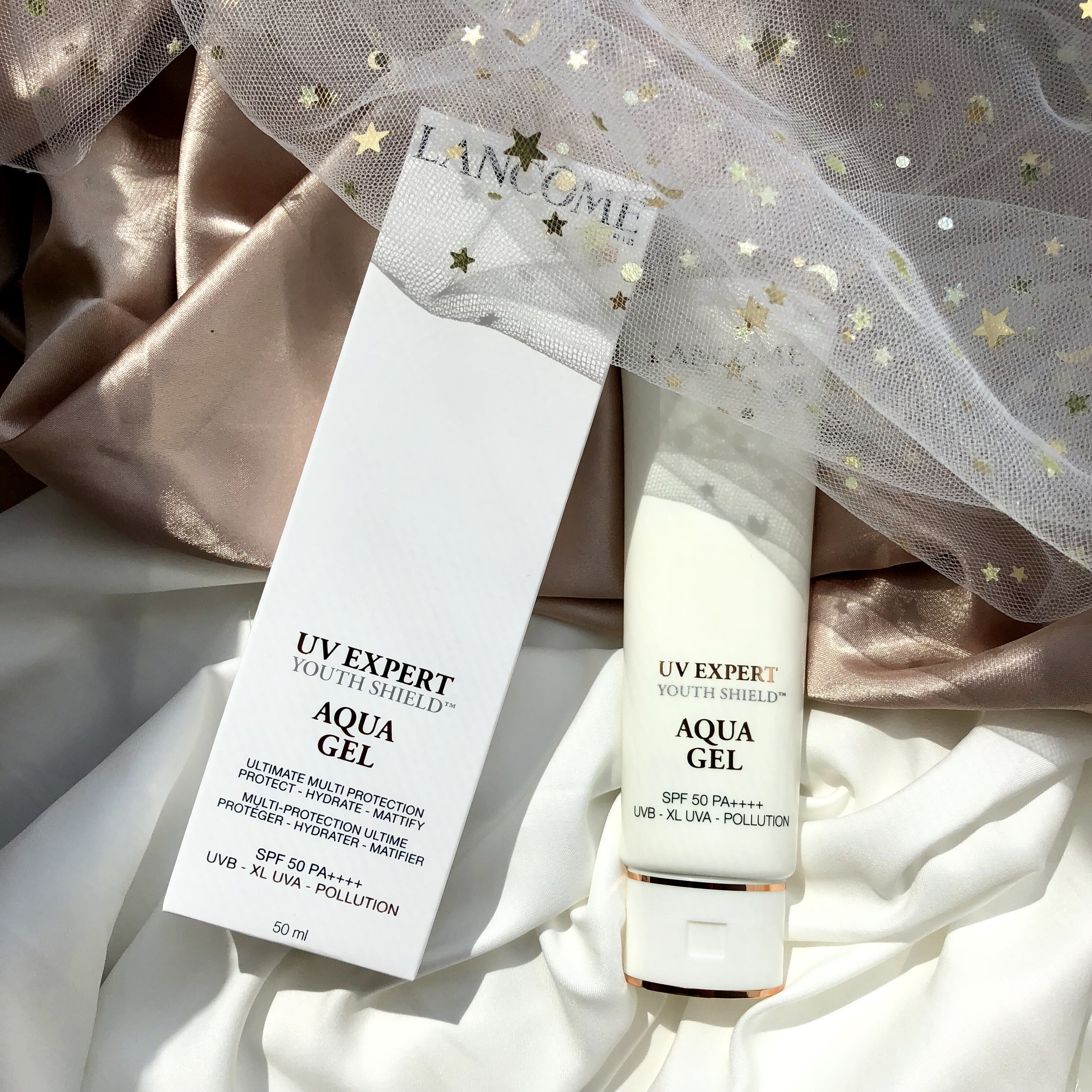 Lancco UV small white tube air isolation and refreshing sunscreen 50ML clear sunscreen 3PF 50