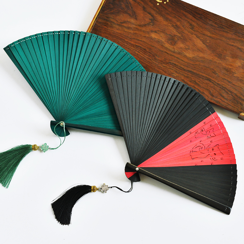 Ancient air all bamboo fan fan summer to give leap honey gift Japanese men and women folded fan manual red dance fan