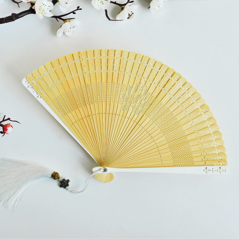 All bamboo rose folding fan summer retro fan Chinese fan fan fan fan female portable folding