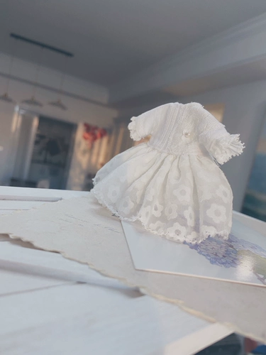 OB11 Детская юбка белая лунная свет