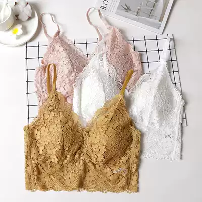 French sling lace one beautiful back girl Net red underwear sexy thin no steel ring chest wrap anti-light bra