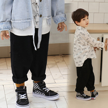 Boys Korean casual pants childrens spring and autumn clothes New Haren pants foreign sports trousers in big children wide leg pants tide