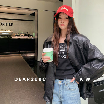 Domineering Daughter 2025 Autumn Sheepskin Genuine Leather Jacket for Women, Thickened Coat with Bubble Pattern, Oversized Mid-Length Leather Jacket