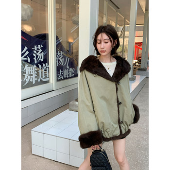 Heartbeat Girl 2025 New Fur Integrated Parka Reversible Young Style Rabbit Fur Lining Jacket for Women