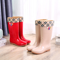 Fashion Rain Shoes Lady High Cylinder Warm Rain Boots Non-slip Women Style Water Shoes High Cylinder Glue Shoes Adults Plus Cotton Water Boots Shoes