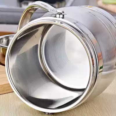 Stainless steel insulation bento box rice basket vacuum three layer insulation barrel student 3 layer Bento Box large capacity multi-layer lifting pot