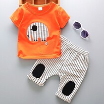 Boys infants children new summer clothes 2 children 1-3 years old Set 4 cotton two-piece Mens tide clothing