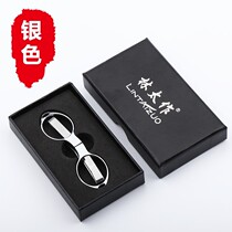 Travel office folding small pubic hair mini nose hair scissors round head Golden scissors student easy to clean paper cut