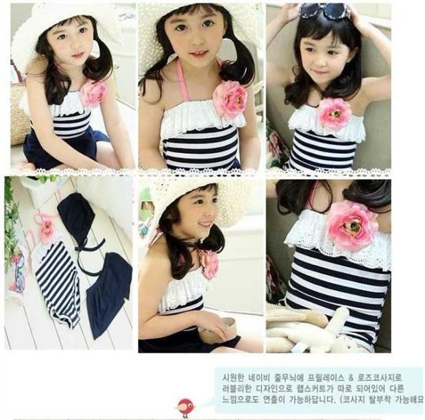 [] Đồ bơi trẻ em Xiêm chia trẻ em nữ sinh trung học có mũ - Bộ đồ bơi của Kid đồ bơi cho be gái