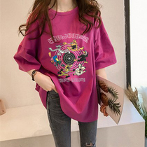 Spring and summer 2021 pregnant women short sleeve trend T-shirt female Korean version of loose top wear wild wear