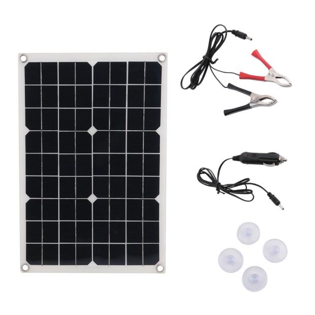 White & Single Crystal High Efficiency 20W20   W   Watt   18V   Flexible   Mono   Solar   Panel   USB   DC   Car   RV   Boat   O