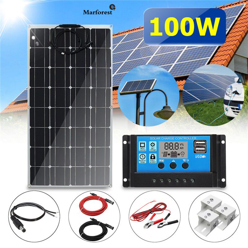 Monocrystalline silicon 100W flexible solar charging electric vehicle battery car mobile phone tablet PC monitoring photovoltaic new products