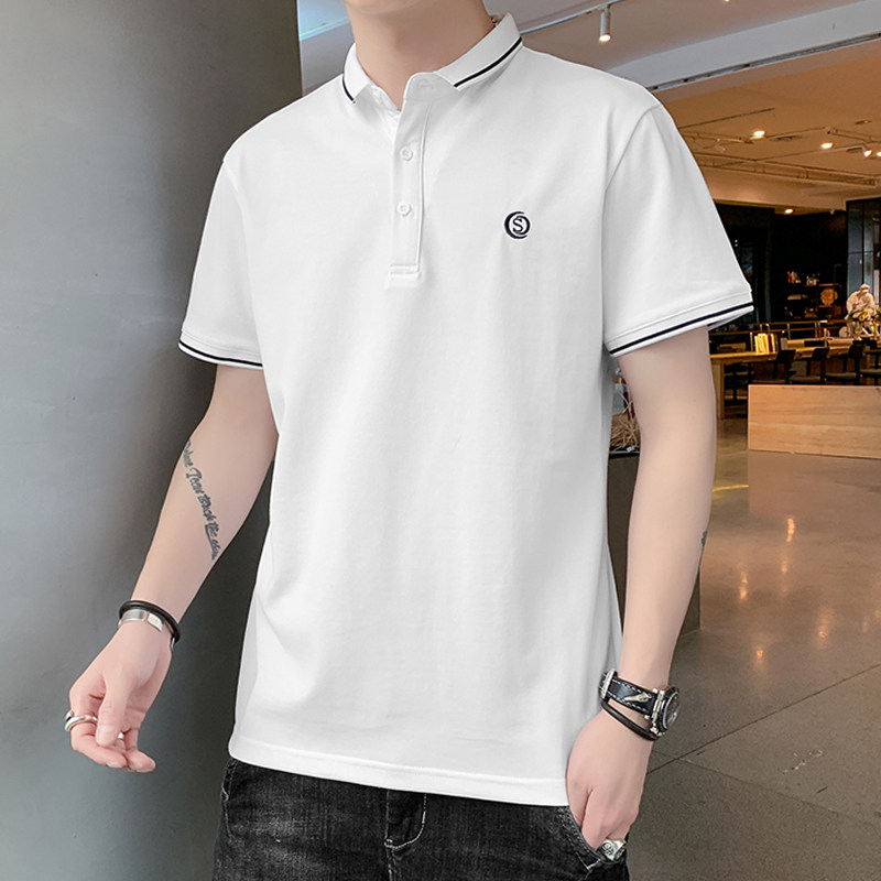 Turn over POLO shirt short sleeve T-shirt for men 2021 Summer new tide Tide Cards T-shirt Man Clothes