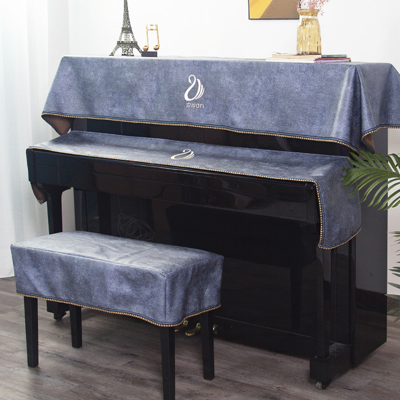 Light luxury simple Nordic electric piano cover full cover high-grade cover cloth stool cover half cover half cover American piano cover dust cover