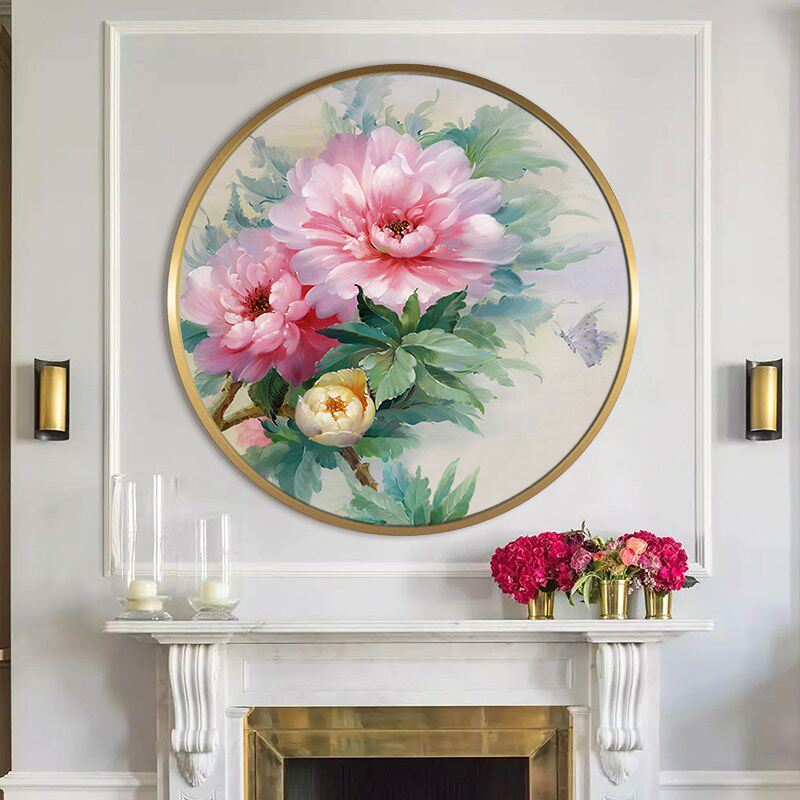 Mona Lisa Cross embroidered in fog to see flowers new living room Bedroom peony floral tug large cotton thread full embroidered flowers