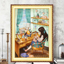 Mona Lisa Cross embroidered forest adolescent artisanal girl line embroidered new living room bedroom with small self-embroidered