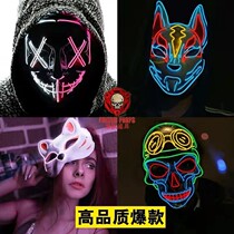 Cyberpunk mask LED light-emitting mask face-changing helmet future technology sense smart electronic screen full-face headgear