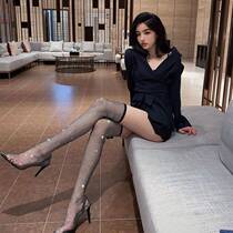 Bed stockings boots summer stiletto elastic boots long knight boots over the knee sexy high heels thin shoes rhinestone socks