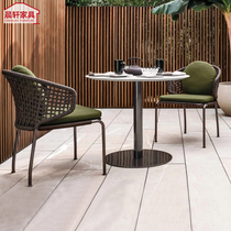 Nordic style outdoor table and chair rattan chair three-piece creative leisure villa courtyard balcony coffee table combination rattan chair