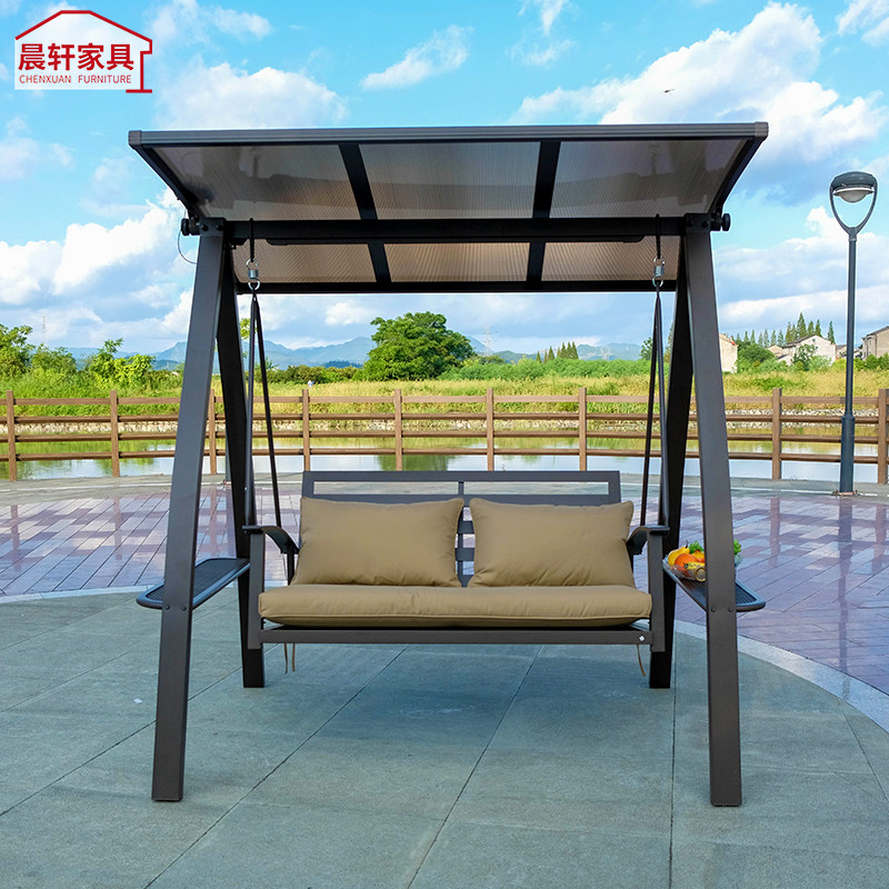 Outdoor solar garden swing balcony outdoor open-air garden cradle roof garden leisure cradle chair swing