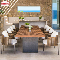 Outdoor table and chair combination villa balcony hotel courtyard waterproof sunscreen rattan chair homestay garden leisure outdoor table and chairs