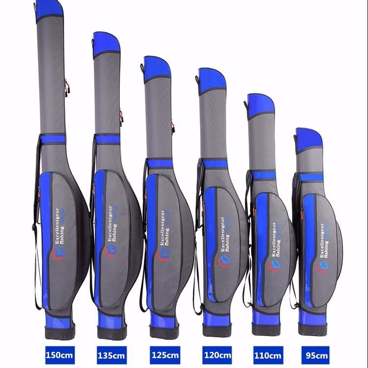 Fishing rod bag soft shell big belly bag rock fishing bag fishing wheel bag light rod bag hard shell fishing bag fishing gear bag 1 25 meters 1