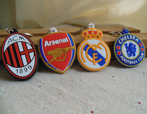 National Mie Paris Real Madrid Arsenal Chelsea AC Milan JuvenPVC Emblem Key Clasp Pendant