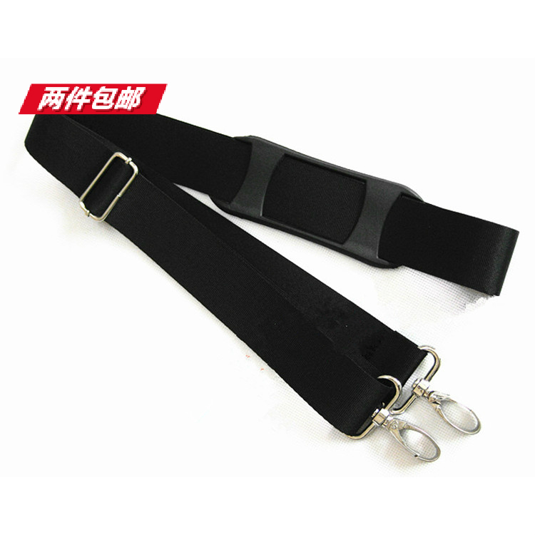 Factory Shop Black 38mm Upscale Imitation Nylon Shoulder Strap Computer Polyester Fiber Shoulder Bag With Bright White Metal Buckle Shoulder Pad