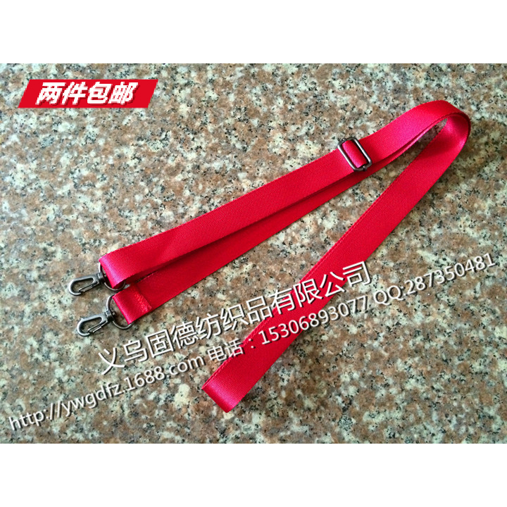 Factory direct sales of dark red 25mm high - grade strap backpack with polyester nylon shoulder strap black - gun metal accessories