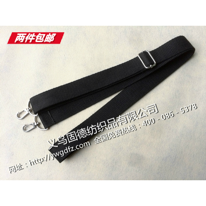 Factory Store Black 3 2CM Wide Canvas Shoulder Strap Crossbody Waist Bag Cotton Strap Bright White Alloy Accessory Strap