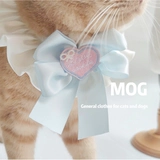 Mog Pearl Bow Pet Cream Cream Tilding Tie Ling Bar Моделирование кошки маленькая собака фото