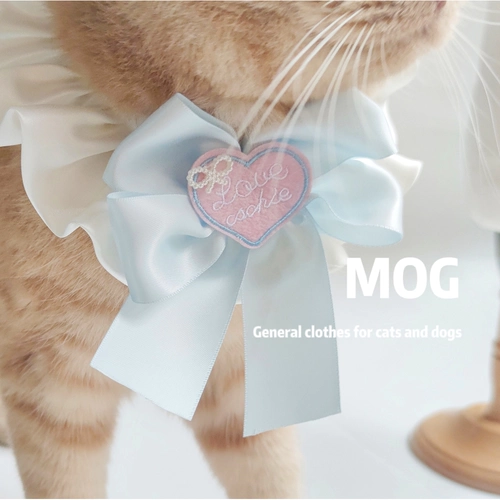 Mog Pearl Bow Pet Cream Cream Tilding Tie Ling Bar Моделирование кошки маленькая собака фото