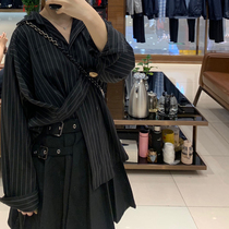  (Sitting and eating mountain air)Korean short skirt female ins high waist thin pleated skirt dark black wind wild functional skirt