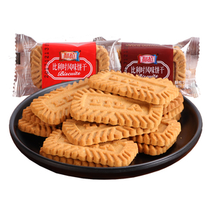 利拉比利时风味饼干1000g整箱黑焦糖曲奇酥性休闲零食品网红促销