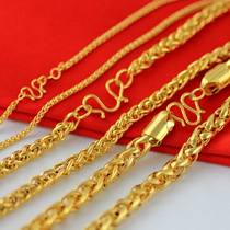 Male Woven Necklace Coarse Necklace Brass Gilded pendant Chopin necklace for a long time not to drop the spot agent