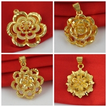 Brass-plated kgold water wave chain pendant flower big flower pendant does not fade for a long time European coin sand gold fashion accessories