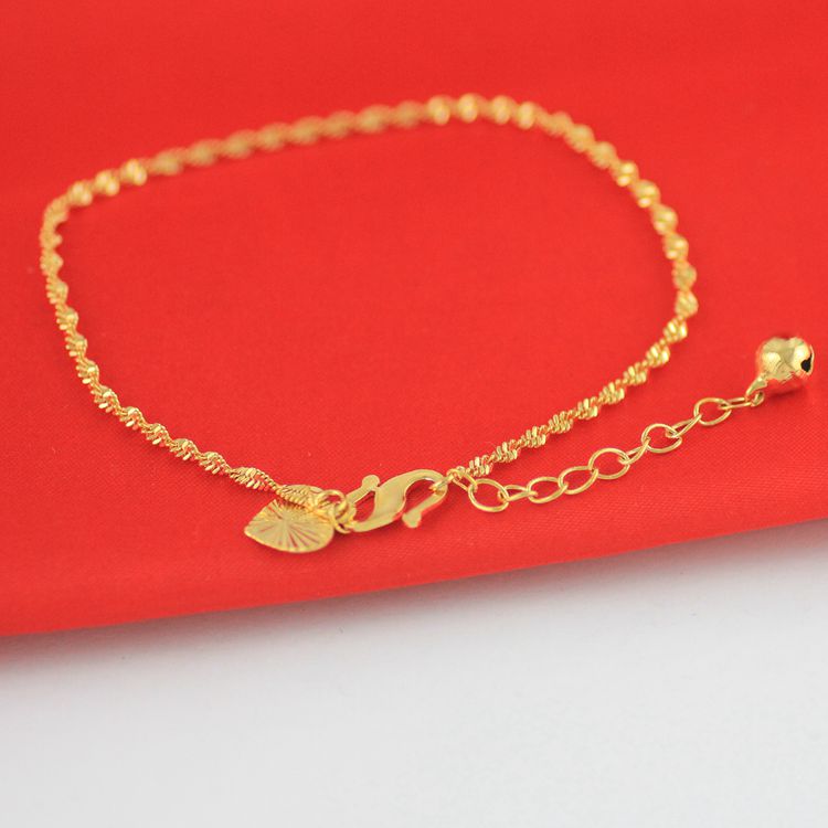 Vòng tay mỹ Phụ nữ Đồng thau mạ vàng Trang trí B64 Euro Coin Cát Vàng Trang sức Nước Sóng Chuỗi Chuỗi Hộp Vòng tay Thế hệ vòng tay bạc nam