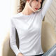 Pure cotton black half turtleneck bottoming shirt for women with long sleeves 2023 new autumn fit T-shirt thin style inner autumn top