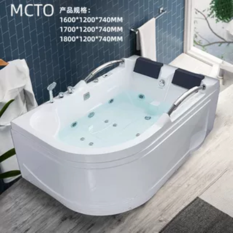 Mcto Independent Fan-Shaped Bathtub B&B Double Massage Bathtub Couple Deep Soaking Home Bathtub 1.77m