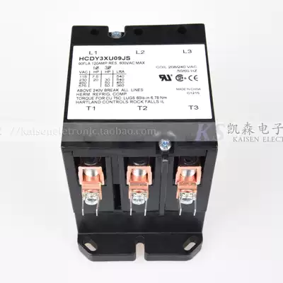 208V-240V 90A HCDY3XU09JS Hartland Controls three-phase AC contactor
