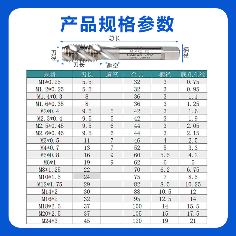 Japan imports OSG machine to tap aluminum copper piece with screw screw with high speed net