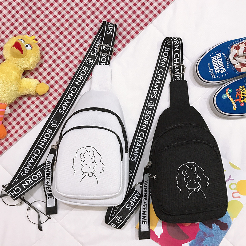 Ins chest bag women's diagonal all-match 2020 new children's fun small bag soft girl cute cartoon Sesame Street small satchel