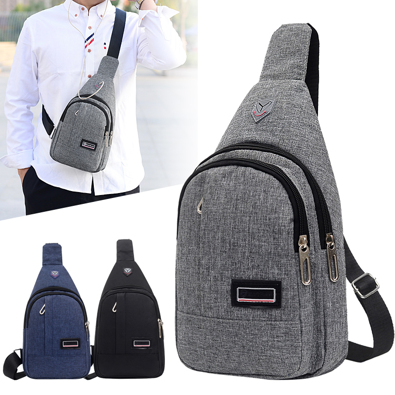 Chest bag men's Korean version casual men's small shoulder bag mini cross-body bag waterproof Oxford cloth small shoulder bag carry bag