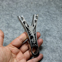 Traditional stainless steel slingshot 304 traditional round leather band Scorpion flat skin lizard leather band Metal Precision Outdoor Power