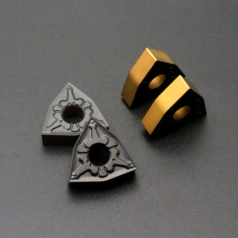 Bicoloured peach-shaped cemented carbide numerical control external round car blade inner hole boring cutter Tempered Steel WNMG080404TMCT15